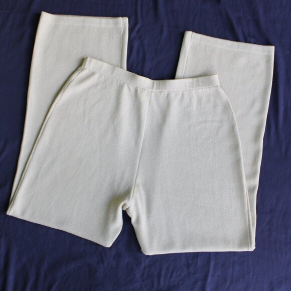 St. John Collection Marie Gray Santana Knit sweater wide leg Dress pants tan 16 - Picture 7 of 8